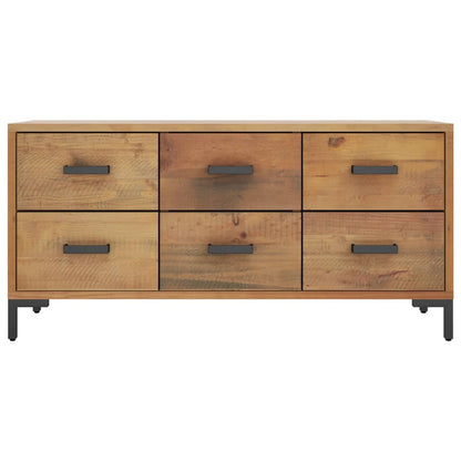 Opbevaringsbænk 110x30x45 Cm Massivt Fyrretræ Brun - Billede 3