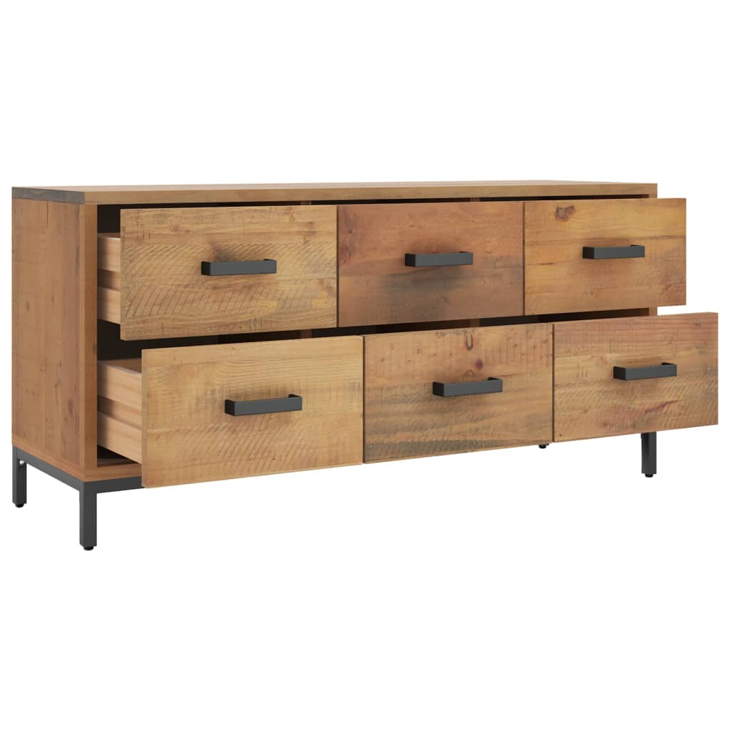 Opbevaringsbænk 110x30x45 Cm Massivt Fyrretræ Brun - Billede 4