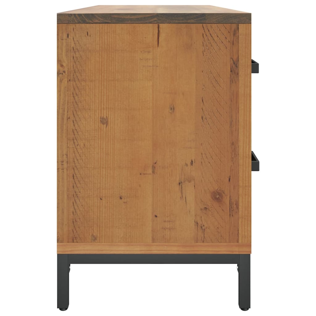 Opbevaringsbænk 110x30x45 Cm Massivt Fyrretræ Brun - Billede 5