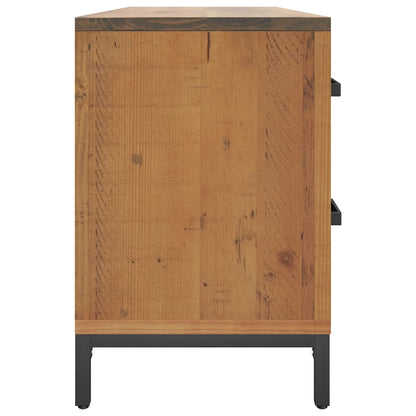 Opbevaringsbænk 110x30x45 Cm Massivt Fyrretræ Brun - Billede 5