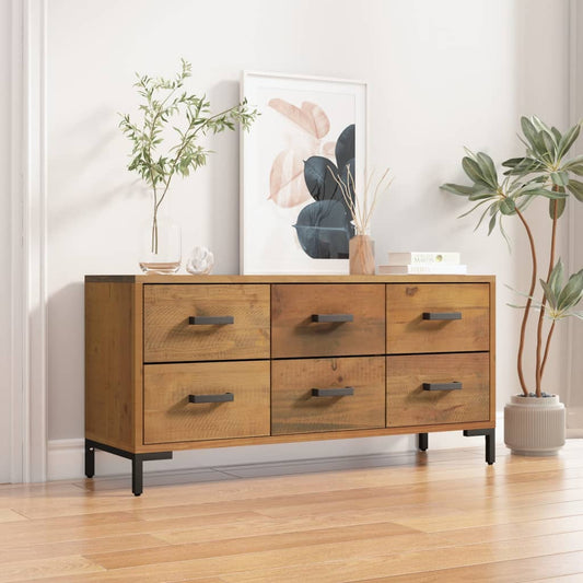Opbevaringsbænk 110x30x45 Cm Massivt Fyrretræ Brun - Hovedbillede