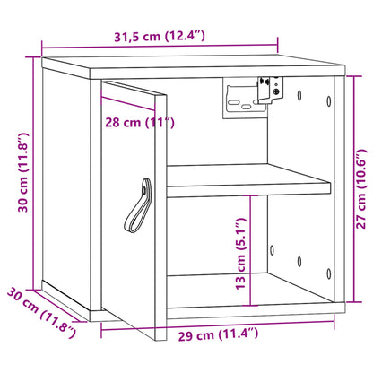 Vægskab 31,5x30x30 Cm Massivt Fyrretræ - Billede 13