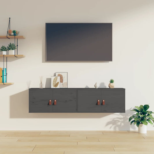 Vægskabe 2 Stk. 60X30X30 Cm Massivt Fyrretræ