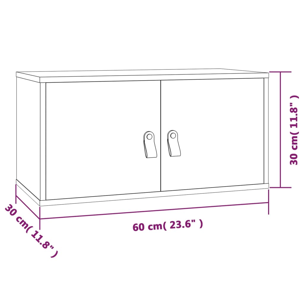 Vægskabe 60x30x30 Cm Massivt Fyrretræ - Billede 11
