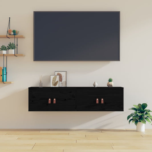 Vægskabe 2 Stk. 60X30X30 Cm Massivt Fyrretræ