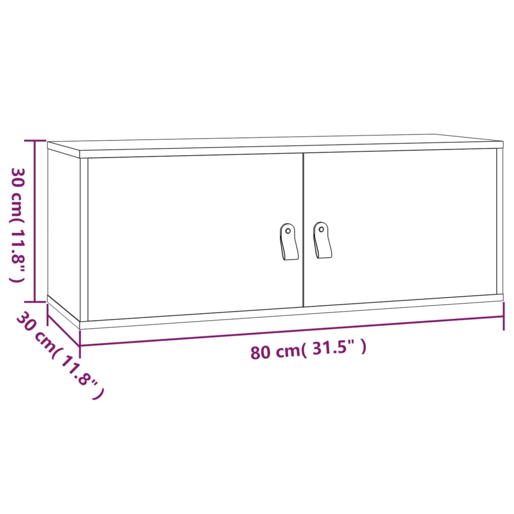 Vægskabe 2 Stk. 80X30X30 Cm Massivt Fyrretræ