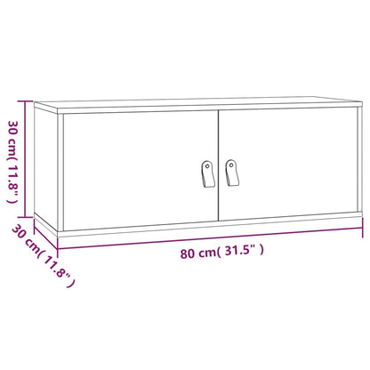 Vægskabe 2 Stk. 80X30X30 Cm Massivt Fyrretræ
