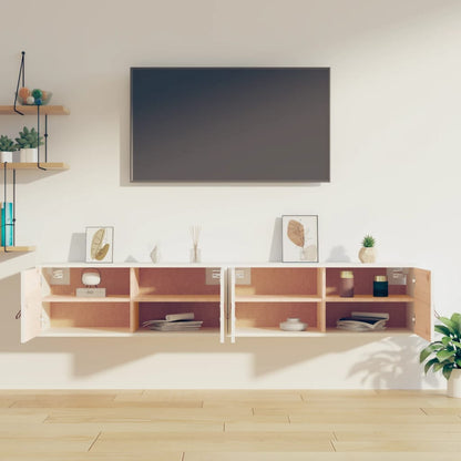 Vægskabe 2 Stk. 80X30X30 Cm Massivt Fyrretræ