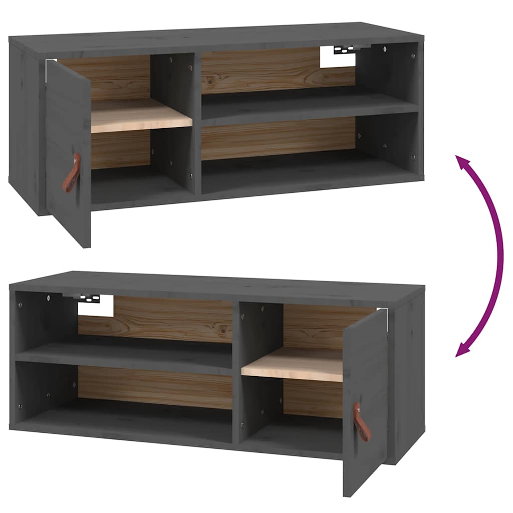Vægskab 80x30x30 Cm Massivt Fyrretræ - Billede 9