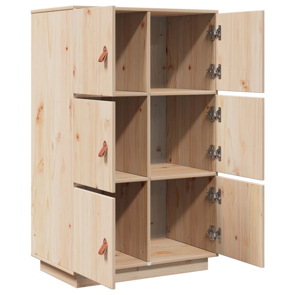 Højskab 67X40X108,5 Cm Massivt Fyrretræ