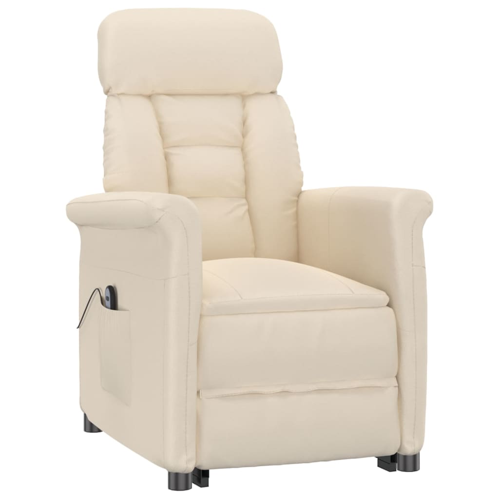 Eldrevet Lænestol Mikrofiberstof Beige - Billede 3