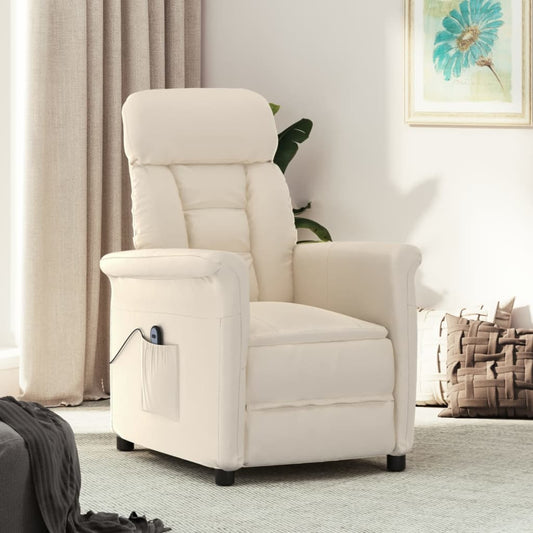 Eldrevet Lænestol Mikrofiberstof Beige - Hovedbillede