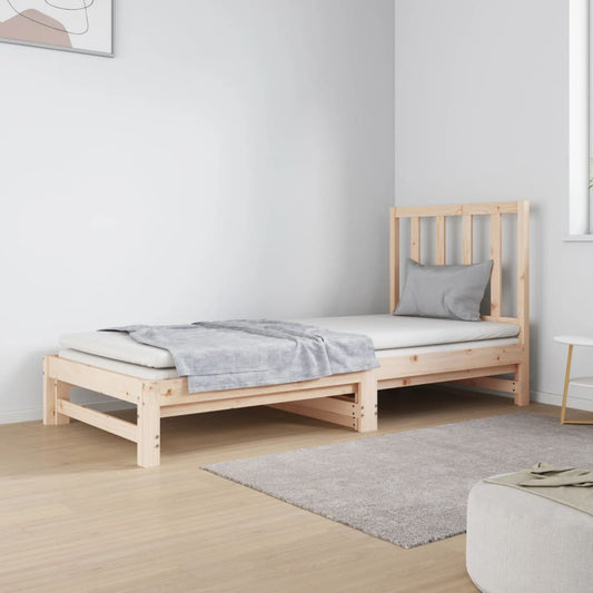 Daybed Med Udtræk 2X(90X190) Cm Massivt Fyrretræ