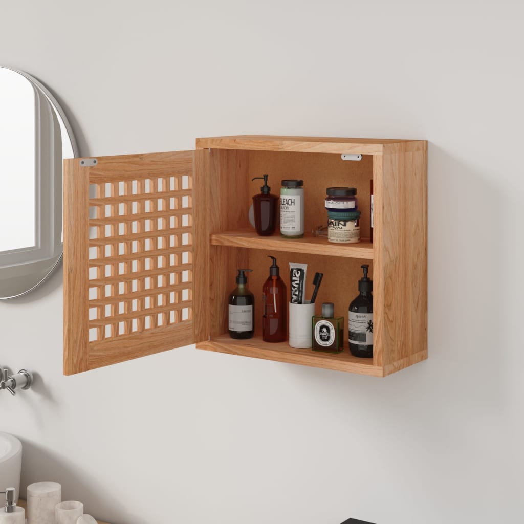 Vægskab 42x18x42 Cm Massivt Træ Valnød - Billede 3