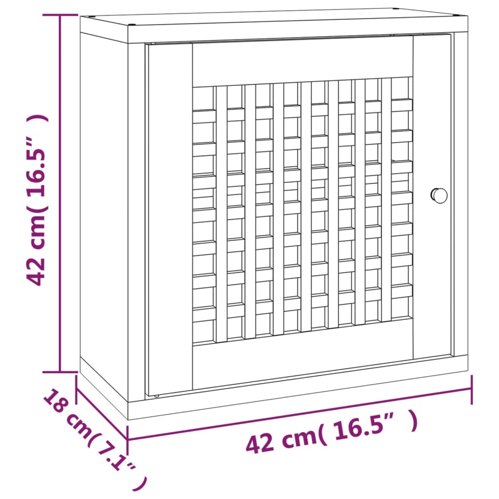Vægskab 42x18x42 Cm Massivt Træ Valnød - Billede 8