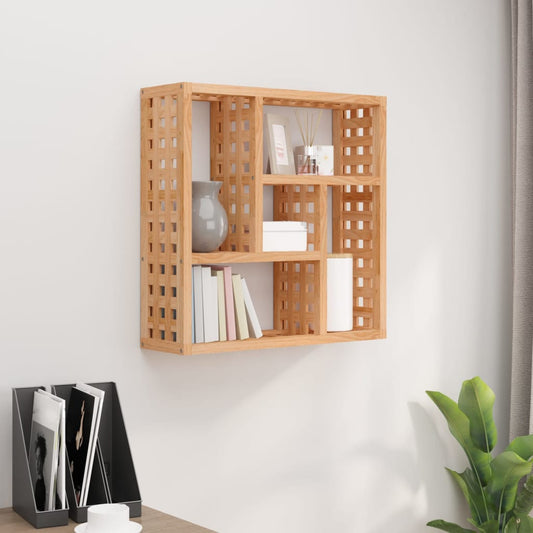 Væghylde 49x15x49 Cm Massivt Træ Valnød - Hovedbillede