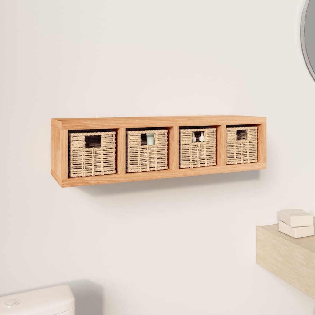 Væghylde Med Kurve 62x18x16 Cm Massivt Valnøddetræ - Hovedbillede