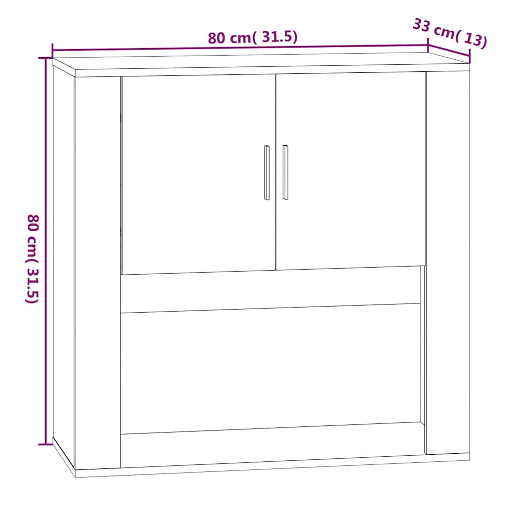Vægskab 80x33x80 Cm Konstrueret Træ - Billede 13