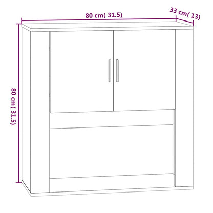 Vægskab 80x33x80 Cm Konstrueret Træ - Billede 13