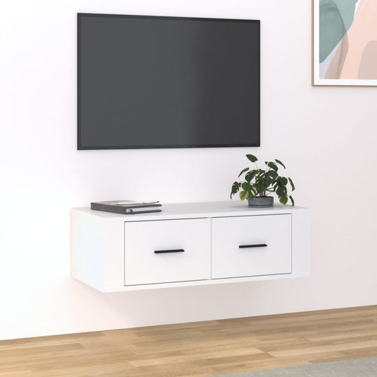 Væghængt Tv-Bord 80X36X25 Cm Konstrueret Træ