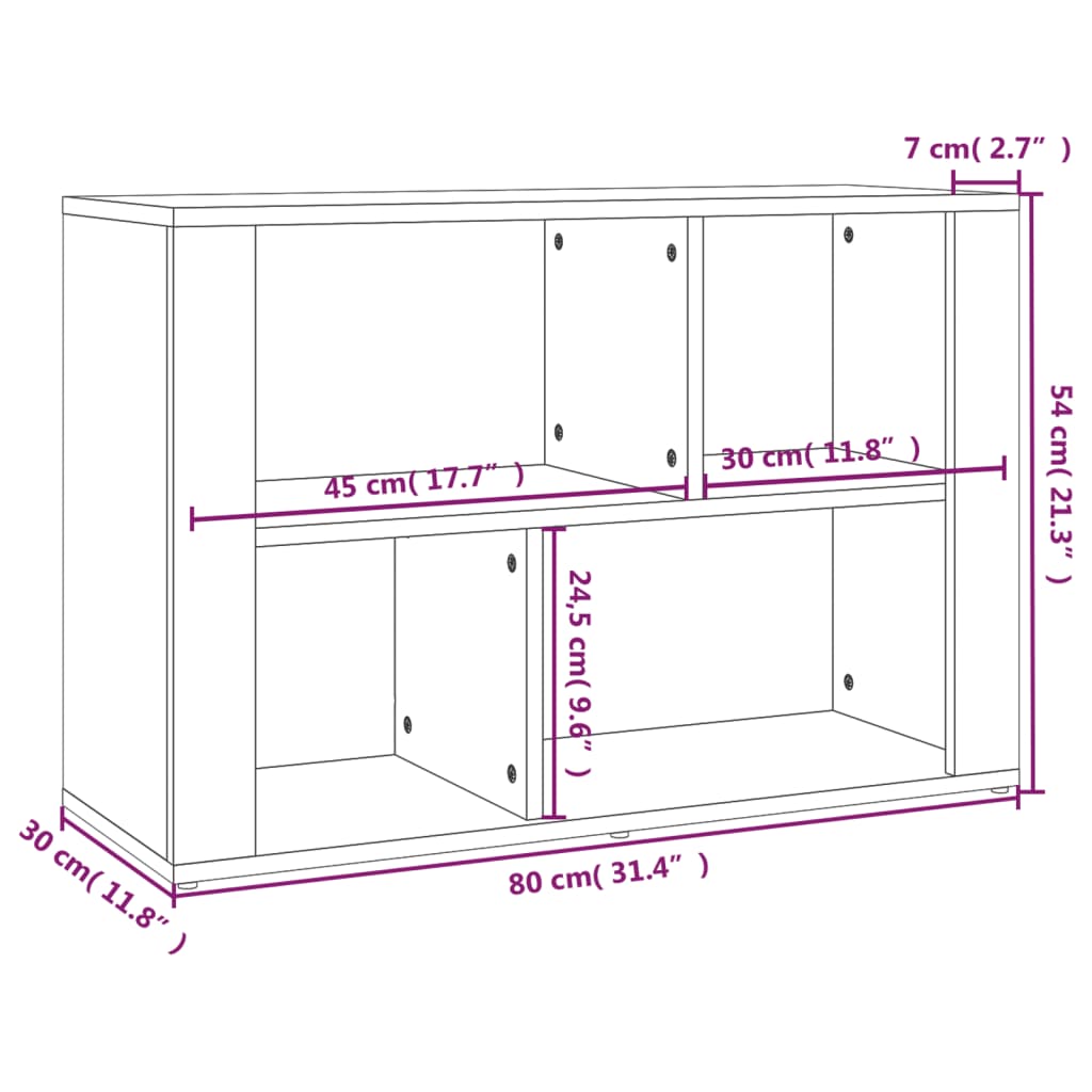 Skænk 80x30x54 Cm Konstrueret Træ - Billede 8