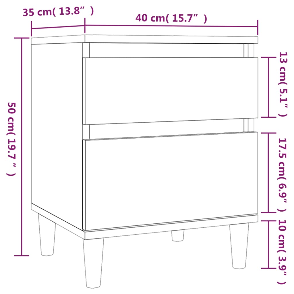 Sengebord 40x35x50 Cm - Billede 10