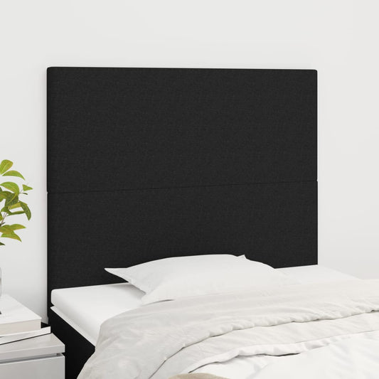 Sengegavle 2 Stk. 80X5X78/88 Cm Stof Sort
