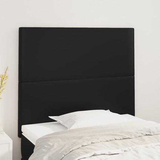 Sengegavle 2 Stk. 80X5X78/88 Cm Kunstlæder Sort
