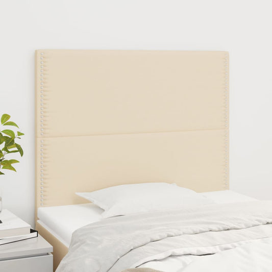 Sengegavle 2 Stk. 80X5X78/88 Cm Stof Farvet Creme