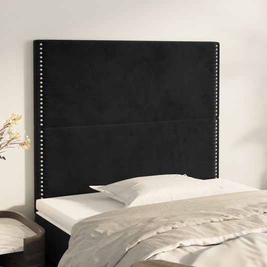 Sengegavle 2 Stk. 80X5X78/88 Cm Fløjl Sort