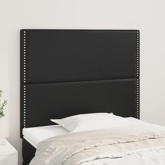 Sengegavle 2 Stk. 80X5X78/88 Cm Kunstlæder Sort