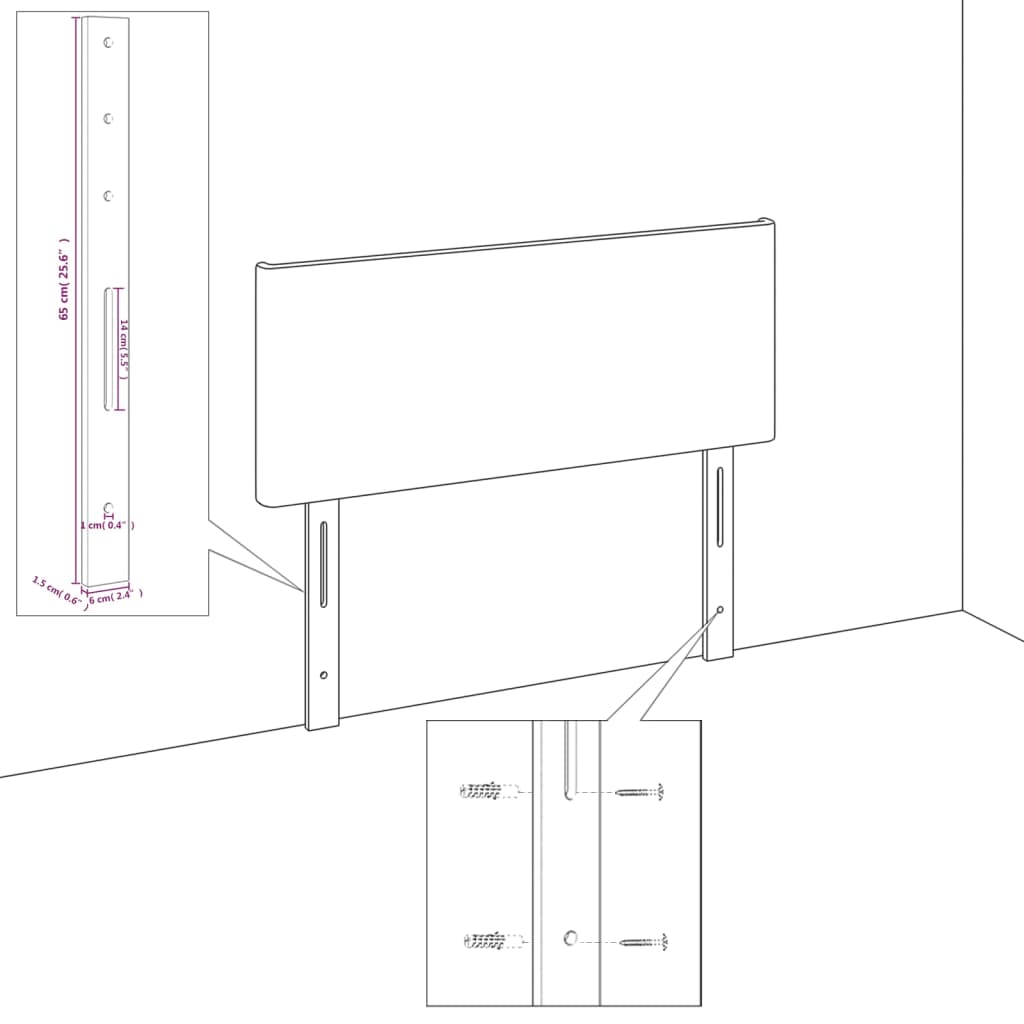 Sengegavle 2 Stk. 80X5X78/88 Cm Kunstlæder Hvid