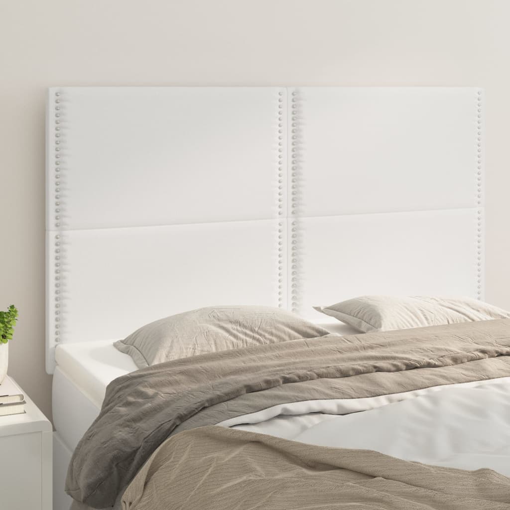 Sengegavle 2 Stk. 80X5X78/88 Cm Kunstlæder Hvid