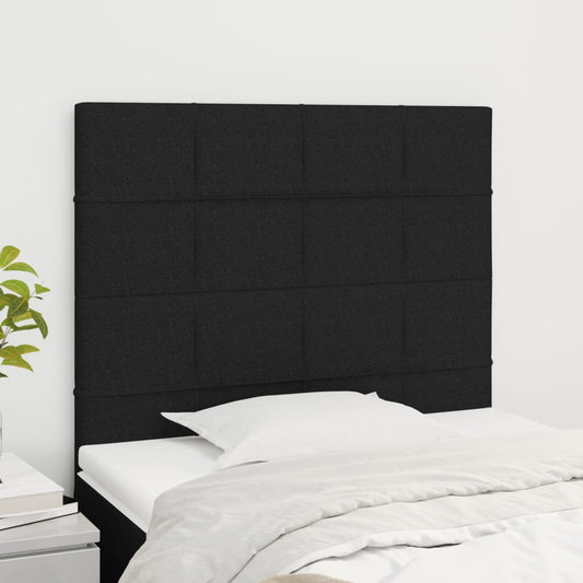 Sengegavle 2 Stk. 80X5X78/88 Cm Stof Sort