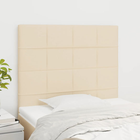 Sengegavle 2 Stk. 80X5X78/88 Cm Stof Farvet Creme