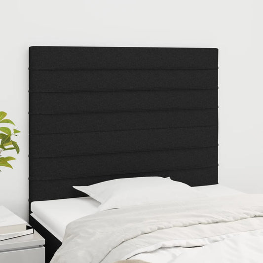 Sengegavle 2 Stk. 80X5X78/88 Cm Stof Sort