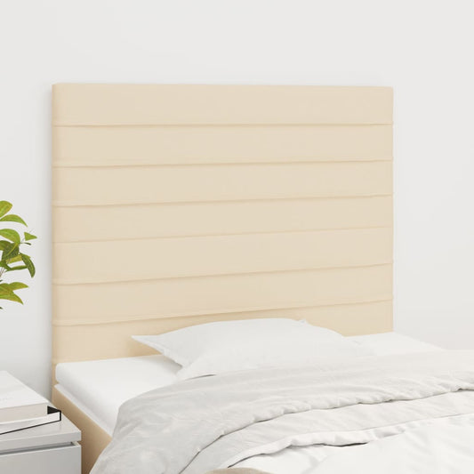Sengegavle 2 Stk. 80X5X78/88 Cm Stof Farvet Creme