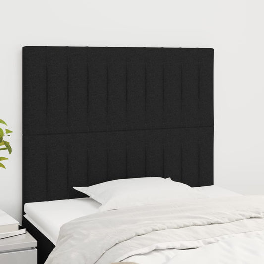 Sengegavle 2 Stk. 80X5X78/88 Cm Stof Sort