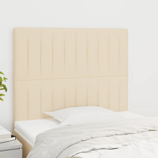 Sengegavle 2 Stk. 80X5X78/88 Cm Stof Farvet Creme
