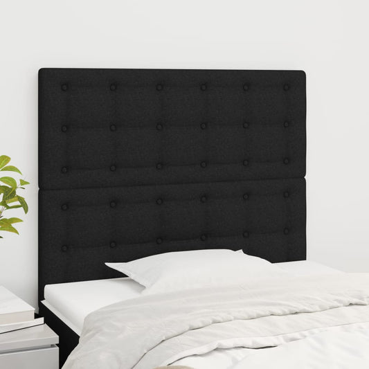 Sengegavle 2 Stk. 80X5X78/88 Cm Stof Sort