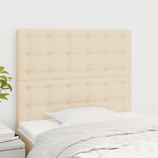 Sengegavle 2 Stk. 80X5X78/88 Cm Stof Farvet Creme