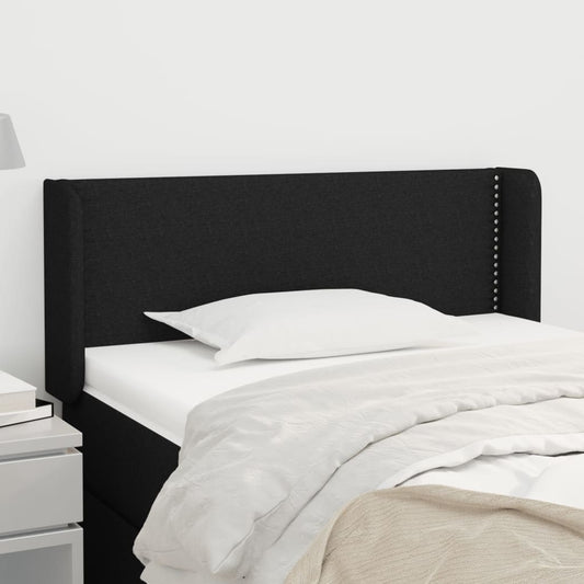 Sengegavl Med Kanter 83X16X78/128 Cm Stof Sort