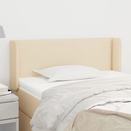 Sengegavl Med Kanter 83X16X78/128 Cm Stof Farvet Creme