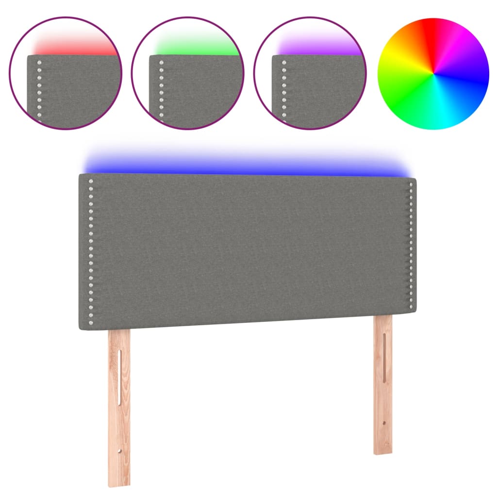 Sengegavl Med LED-lys Stof - Billede 2