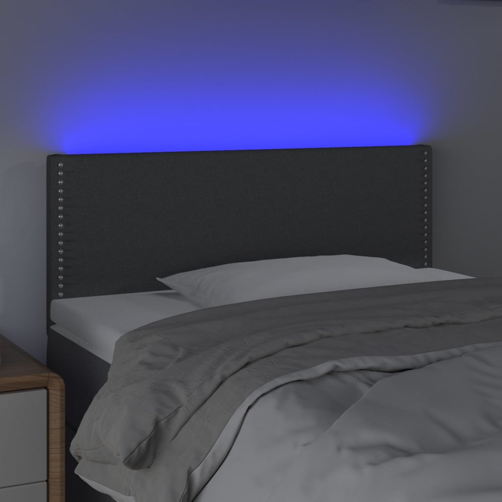 Sengegavl Med LED-lys Stof - Billede 3