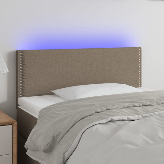 Sengegavl Med Led-Lys Stof Gråbrun