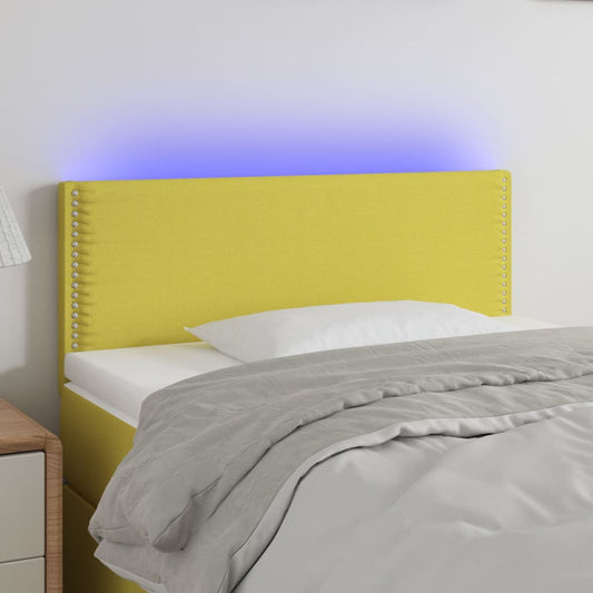 Sengegavl Med Led-Lys Stof Grøn