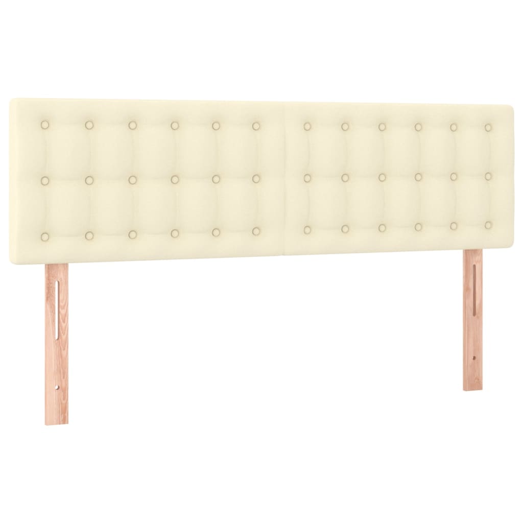 Sengegavl Med Led-lys 144x5x78/88 Cm Kunstlæder Cremefarvet - Billede 4