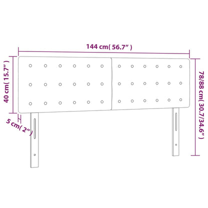 Sengegavl Med Led-lys 144x5x78/88 Cm Kunstlæder Cremefarvet - Billede 6