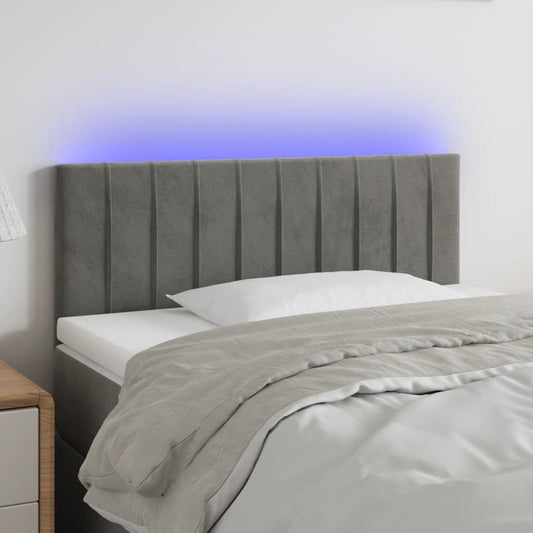 Sengegavl Med Led-Lys Velour